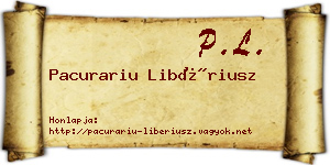 Pacurariu Libériusz névjegykártya
